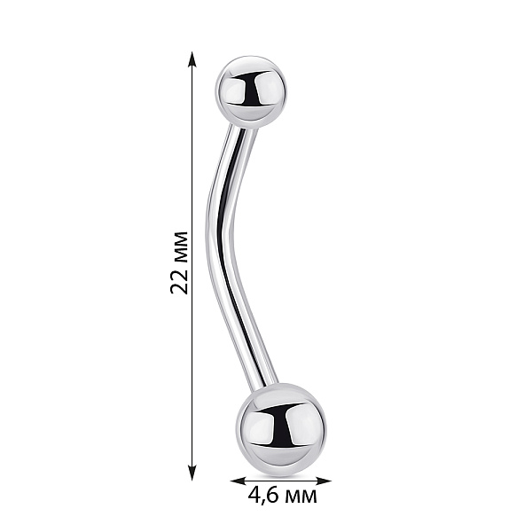 Серебряная серьга-пирсинг для пупка (арт. 7512/017) – изображение 2