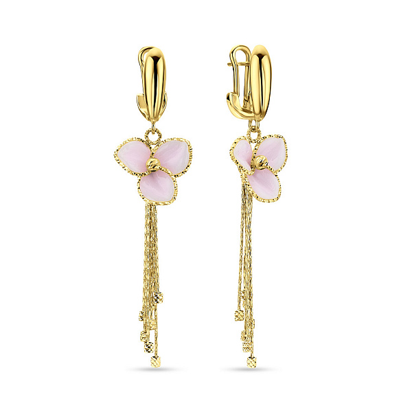 Сережки-підвіски Francelli з жовтого золота (арт. 109735жкмр) – зображення 1