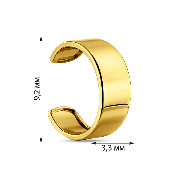 Золотая серьга-каффа без камней (арт. 110853жЯ) – изображение 2