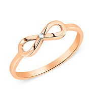 Каблучка «Нескінченність» з червоного золота (арт. 154668)