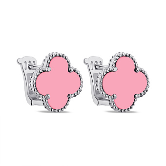 Фото Срібні сережки Конюшина з оніксом (арт. 7502/3929/15ор)