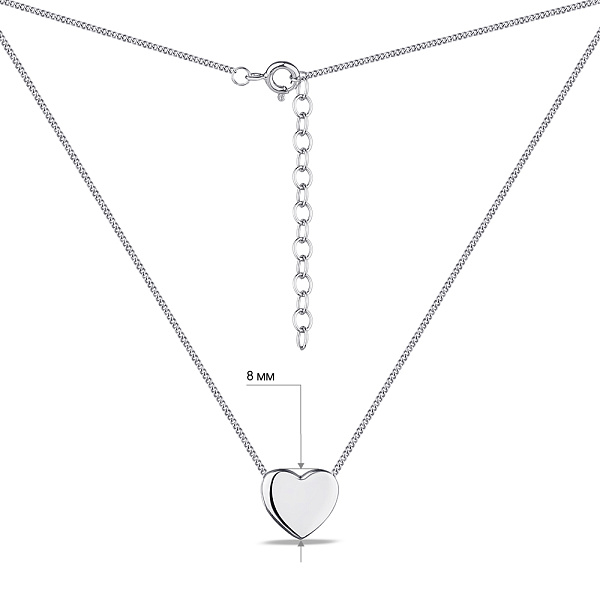 Серебряное колье Сердце (арт. 7507/1933) – изображение 3