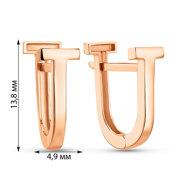 Серьги из красного золота (арт. 109428) – изображение 2