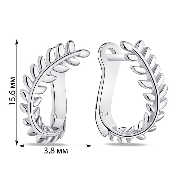 Серебряные серьги "Веточка" (арт. 7502/4877) – изображение 2