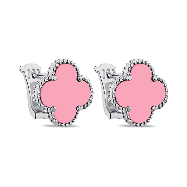 Серебряные серьги Клевер с ониксом (арт. 7502/3929/15ор) – изображение 1