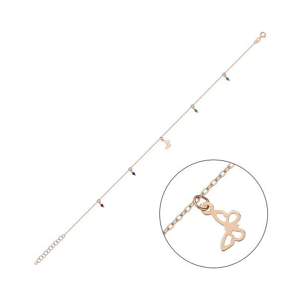 Золотой браслет на ногу (арт. 325657цвн) – изображение 1