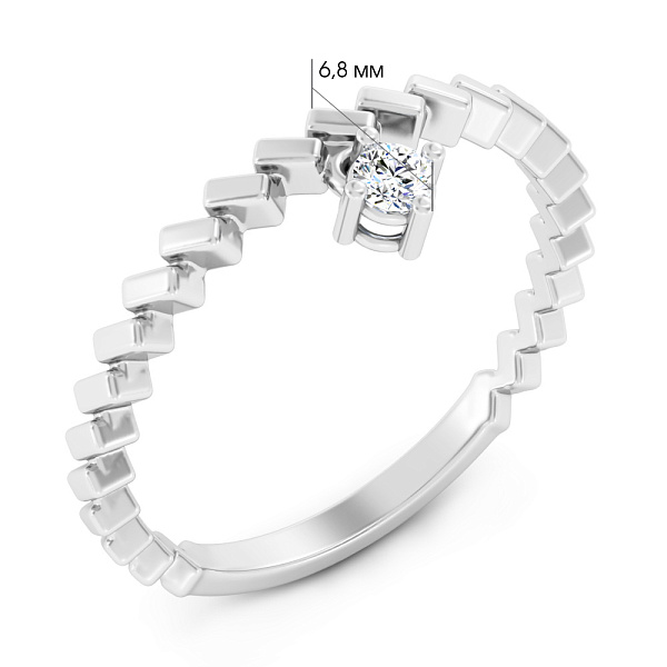 Каблучка з білого золота з діамантом (арт. К011781010б) – зображення 6