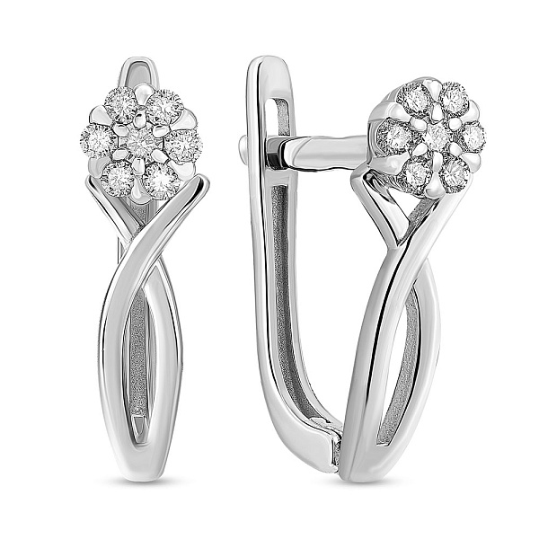 Серьги из белого золота с бриллиантами (арт. С011806010б) – изображение 1