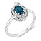 Серебряное кольцо с топазом и фианитами (арт. 7501/8929Пл) – изображение 2