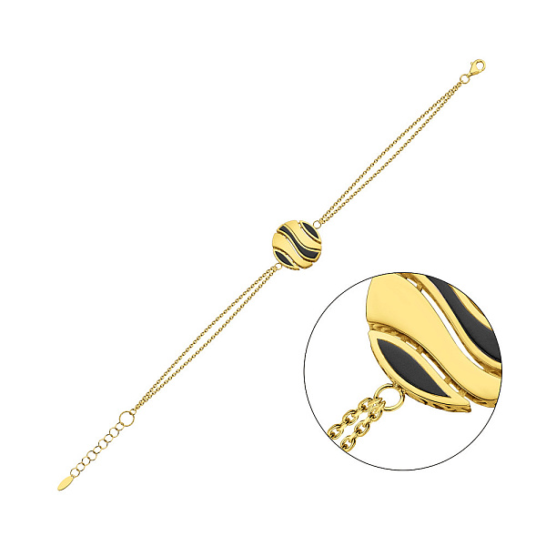 Браслет Francelli з жовтого золота з оніксом (арт. 326822жо) – зображення 1