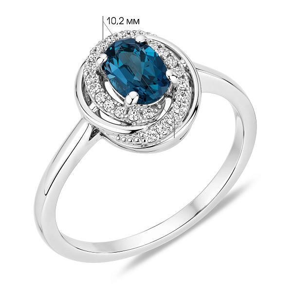 Серебряное кольцо с топазом и фианитами (арт. 7501/8929Пл) – изображение 2
