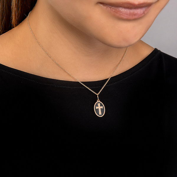 Золотой кулон с эмалью (арт. 4401026еча) – изображение 2