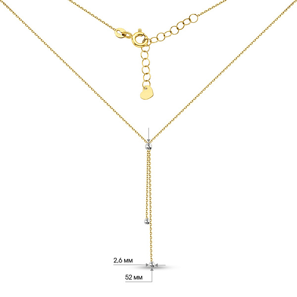 Колье-галстук из желтого и белого золота без камней (арт. 360180жб) – изображение 4