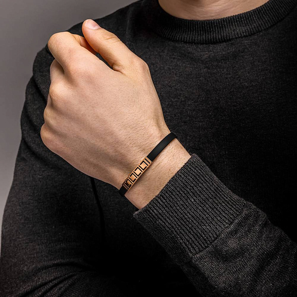 Браслет из каучука с золотой вставкой (арт. 326563) – изображение 3