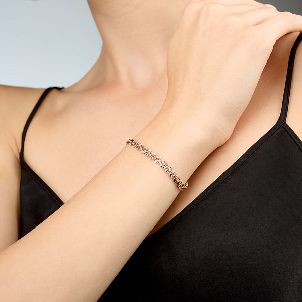 Браслет золотой в комбинированном цвете металла (арт. 321244кб) – изображение 2