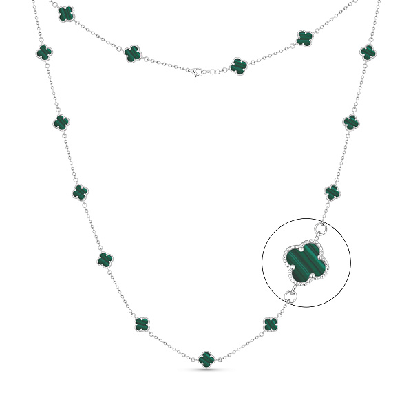 Серебряное колье Клевер (арт. 7507/1067/7млх) – изображение 1