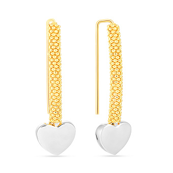 Фото Золотые серьги «Сердечки» (арт. 103662ж)