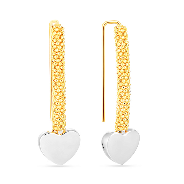 Золотые серьги «Сердечки» (арт. 103662ж) – изображение 1