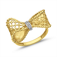 Золотое кольцо Бантик Francelli с бриллиантами (арт. К141351010ж)