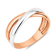 Фото Кольцо Переплетение из комбинированного золота (арт. 140879)