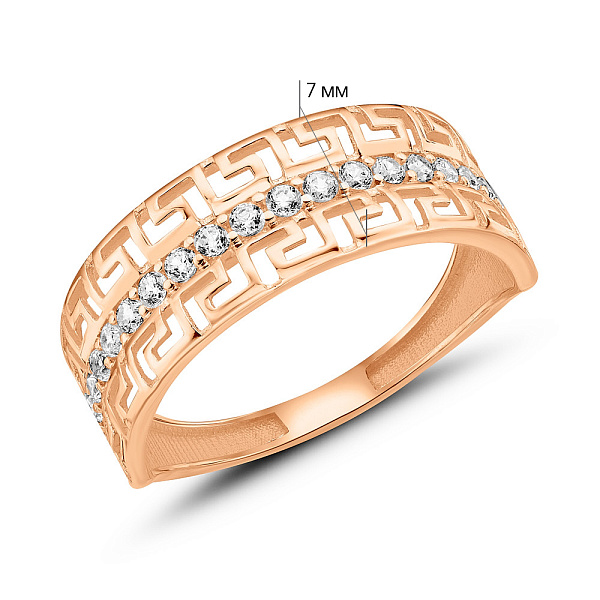 Золота каблучка Олімпія з фіанітами (арт. 156192) – зображення 4