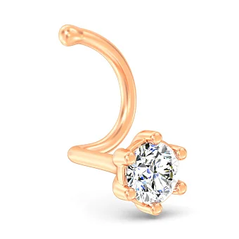 Пірсинг у ніс з червоного золота з діамантом (арт. Н011826010)