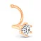 Пірсинг у ніс з червоного золота з діамантом (арт. Н011826010) – зображення 1