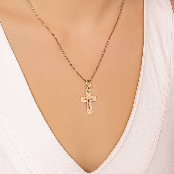 Крестик из красного золота (арт. 500546) – изображение 2