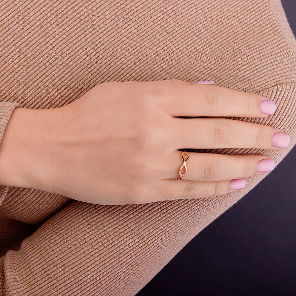 Золота каблучка Нескінченність (арт. 156133) – зображення 2