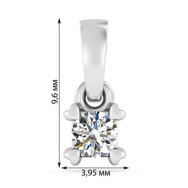 Золотой кулон с бриллиантом (арт. П011650015б) – изображение 2