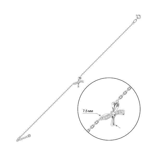 Браслет Бантик з білого золота (арт. 341310б) – зображення 2