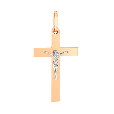 Хрестик з червоного золота «Стежина до Бога» (арт. 501361)