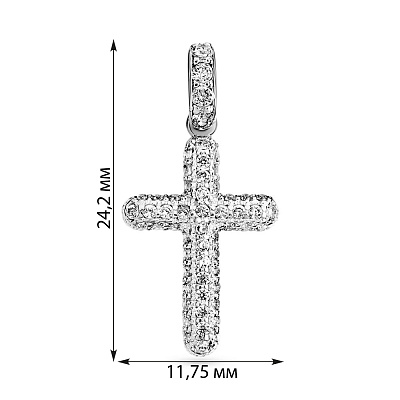 Золотой крестик с фианитами (арт. 440425б)