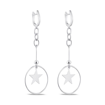 Фото Сережки "Звезда" из серебра (арт. 7502/4295)