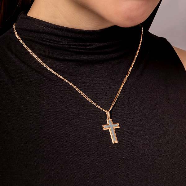 Крестик без распятия из красного золота (арт. 440410м) – изображение 3