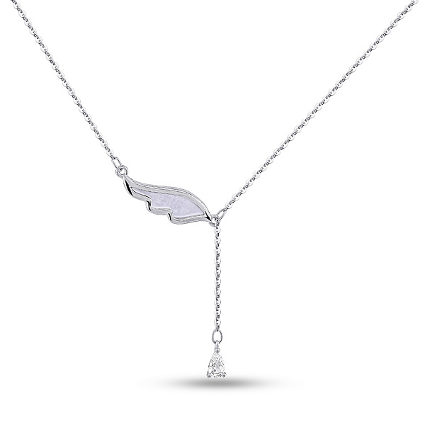 Серебряное колье Крыло с перламутром (арт. 7507/2229п) – изображение 1