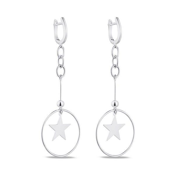 Сережки "Звезда" из серебра (арт. 7502/4295) – изображение 1
