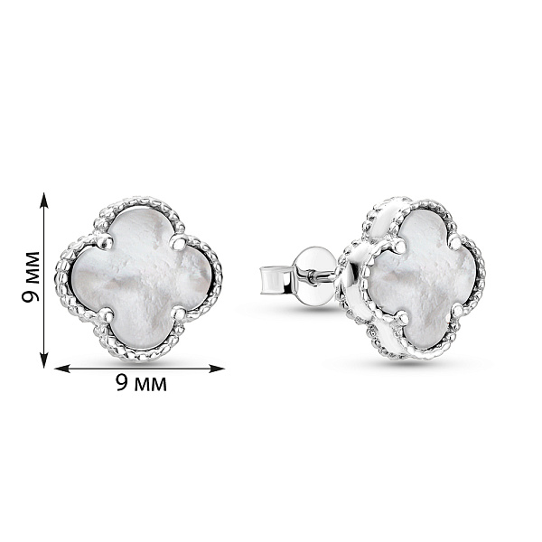 Серьги из белого золота с перламутром (арт. 104811/9бп) – изображение 2