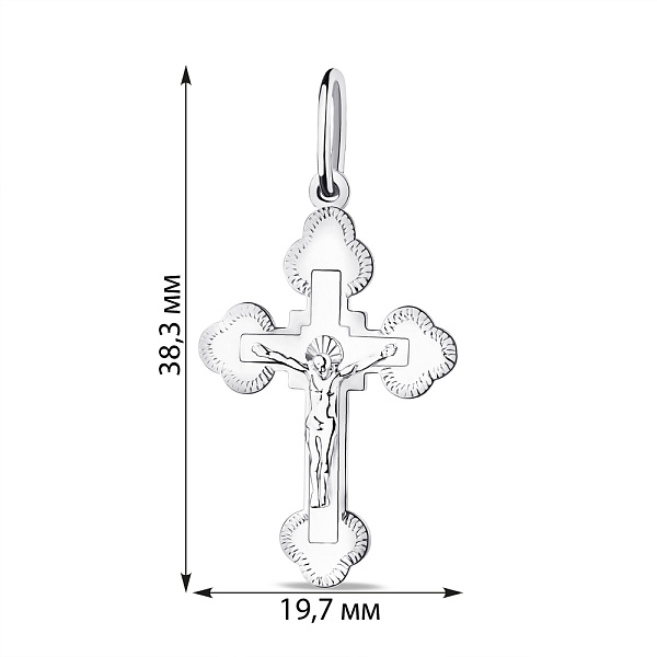 Срібний хрестик з розп'яттям (арт. 7504/2-8237.0.2) – зображення 2