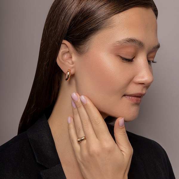 Массивное золотое кольцо с матовым покрытием (арт. 156751м) – изображение 4