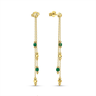 Золотые серьги с малахитом Francelli (арт. 1091833жмлх)