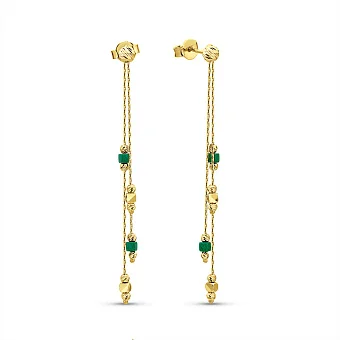 Золоті сережки з малахітом Francelli (арт. 1091833жмлх)