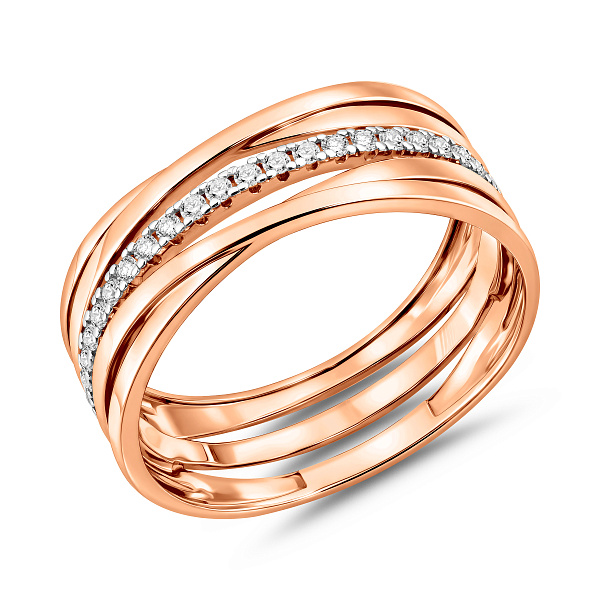 Золота каблучка з фіанітами Синергія (арт. 141136) – зображення 2