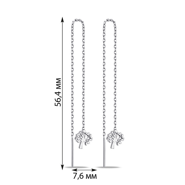 Серьги-протяжки из серебра (арт. 7502/9201/1) – изображение 2