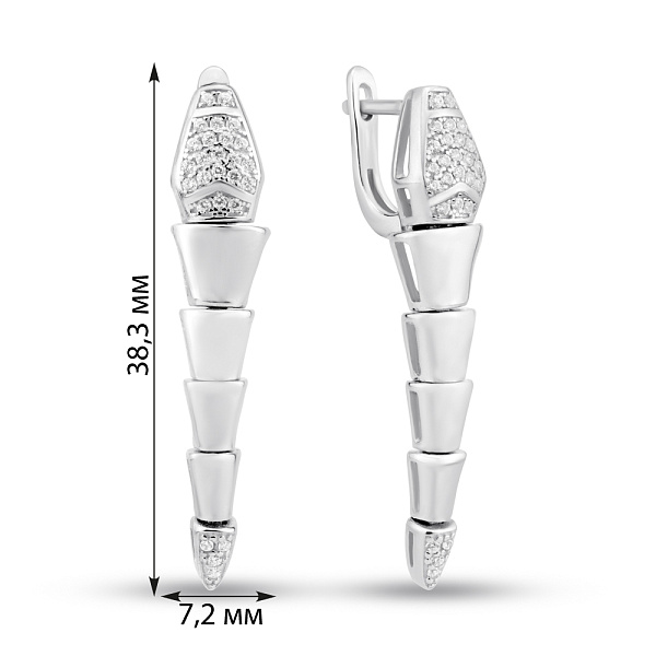 Серьги из серебра с фианитами (арт. 7502/9577) – изображение 2