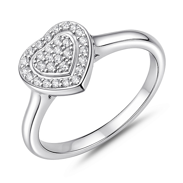 Двойное серебряное кольцо с фианитами (арт. 7501/8599) – изображение 2