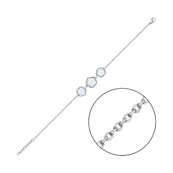 Срібний браслет з білим опалом (арт. 7509/4811Поб)