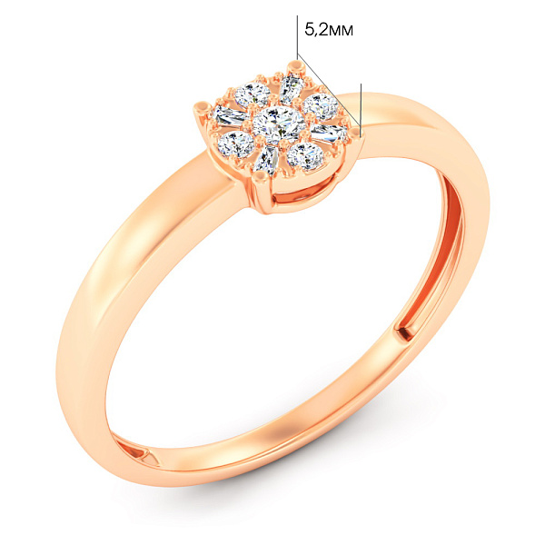 Золотое кольцо с бриллиантами (арт. К011686010) – изображение 3