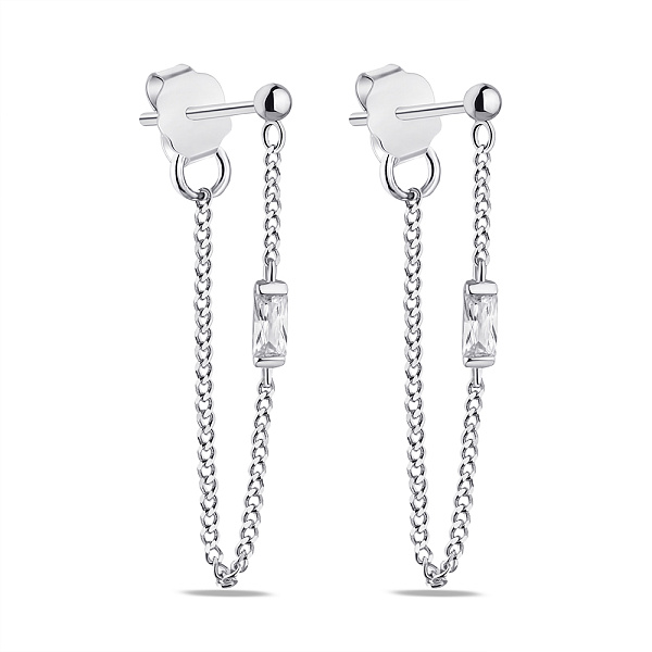 Срібні сережки з ланцюжками (арт. 7518/6355) – зображення 1