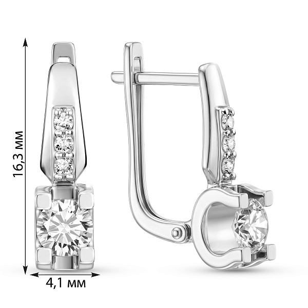 Серьги из белого золота с бриллиантами (арт. С011577050б) – изображение 2